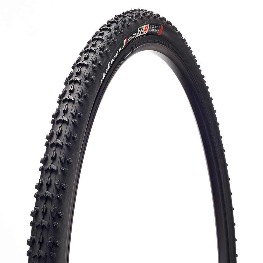 Tires Challenge Challenge Grifo TLR Tire 700x33C Folding Tubeless Ready Vulcanized Nylon Black Dark Slate Gray