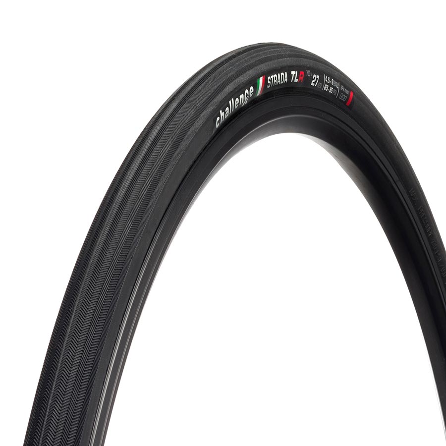 Tires Challenge Challenge Strada Race TLR Tire 700x27C Folding Tubeless Ready Vulcanized Nylon 120TPI Black Dark Slate Gray