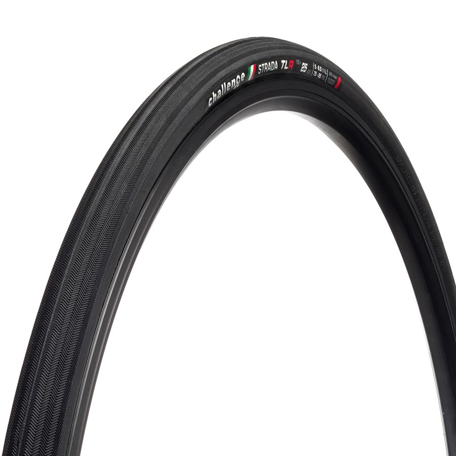 Tires Challenge Challenge Strada Race TLR Tire 700x25C Folding Tubeless Ready Vulcanized Nylon 120TPI Black Dark Slate Gray