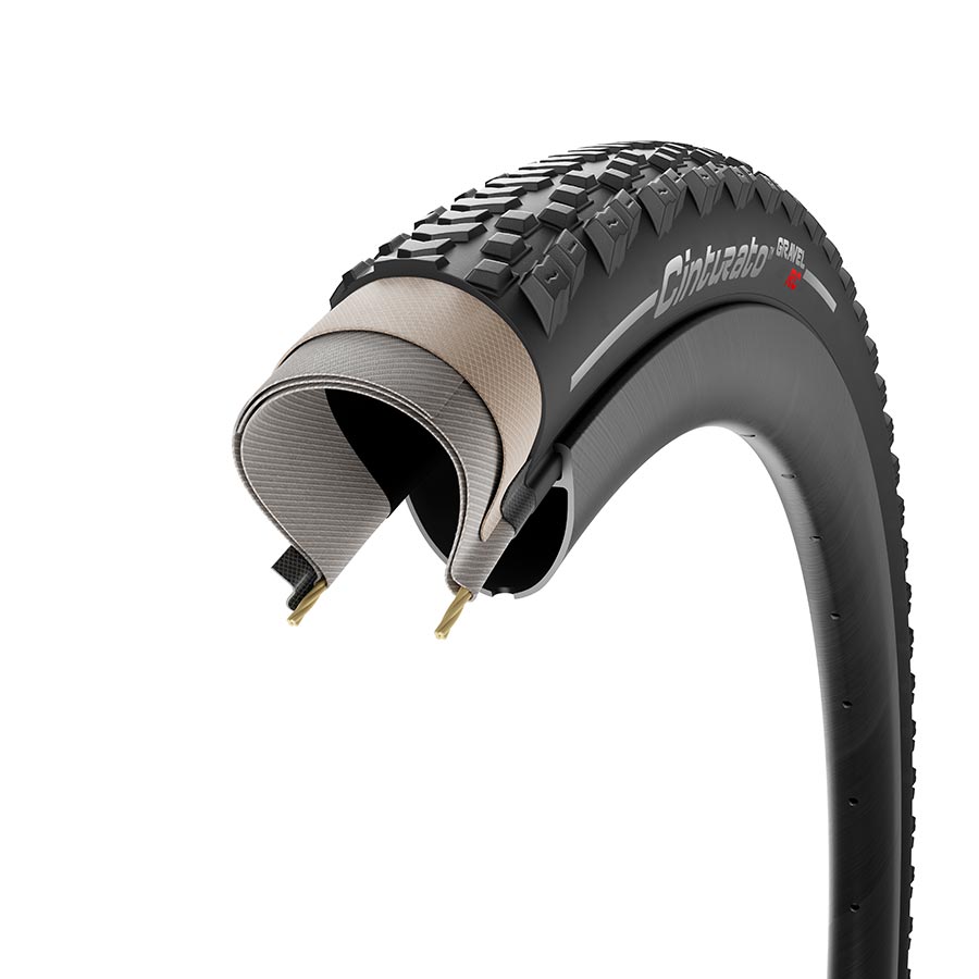 Tires Pirelli Pirelli Cinturato Gravel RC Tire - 700 x 40 Tubeless Folding Black Dark Slate Gray