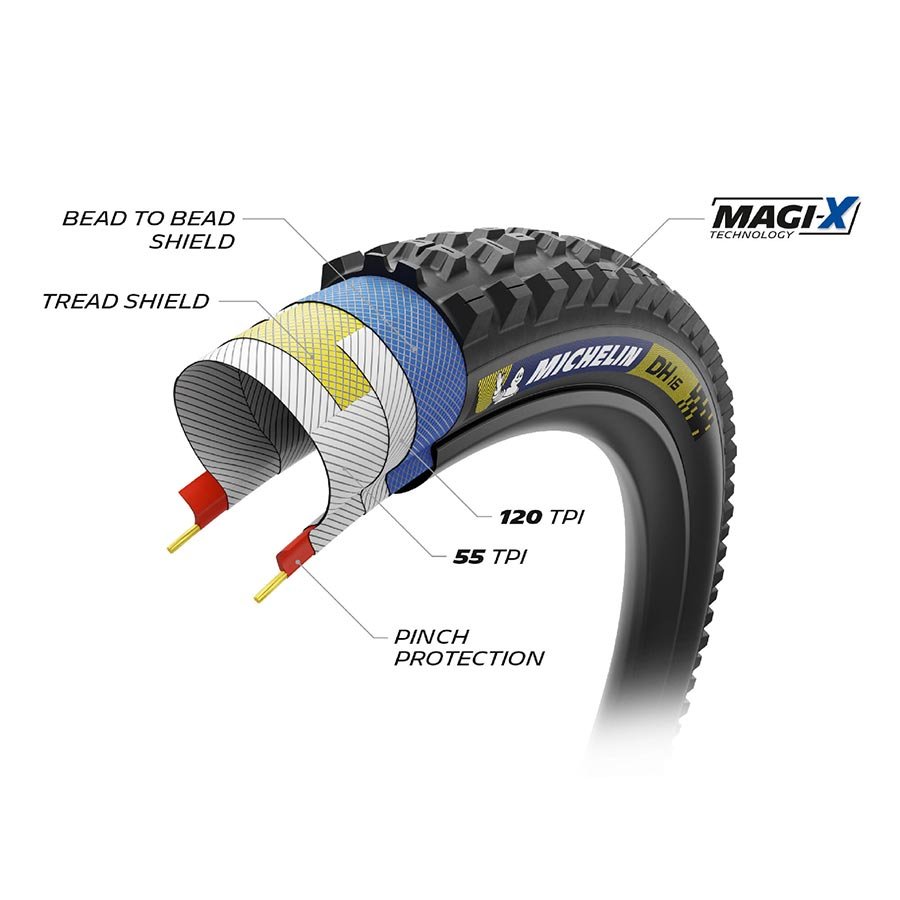 Tires Michelin Michelin DH16 TLR 29X2.40 Black Dark Slate Gray