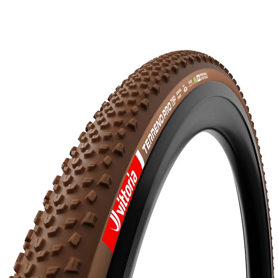Tires Vittoria Vittoria Terreno Pro T60 Gravel Tire 700x40C Folding Tubeless Ready Brown Dark Slate Gray