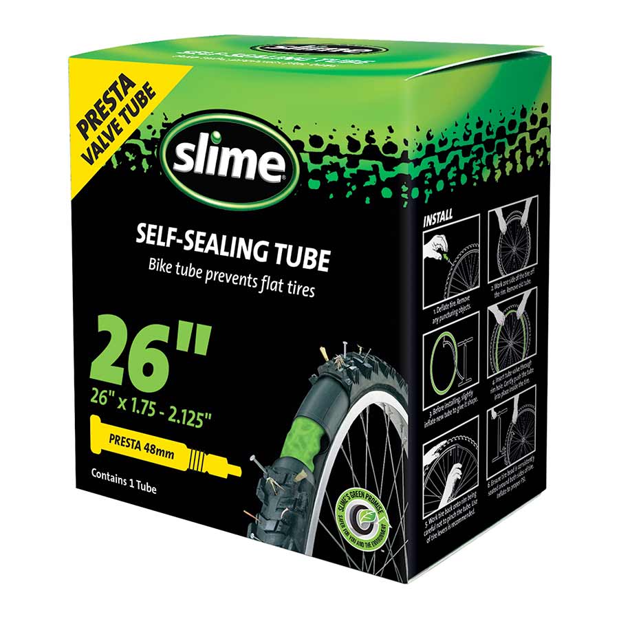 Tube Slime Slime Self-Sealing Tube - 26 x 1.75 - 2.125 48mm Presta Valve Black
