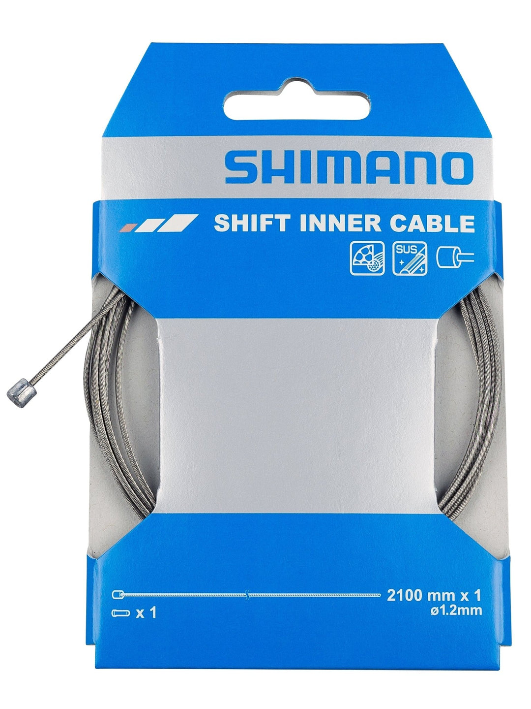 Cables and Housing Shimano Shimano Stainless Derailleur Cable 1.2 x 2100mm Dodger Blue