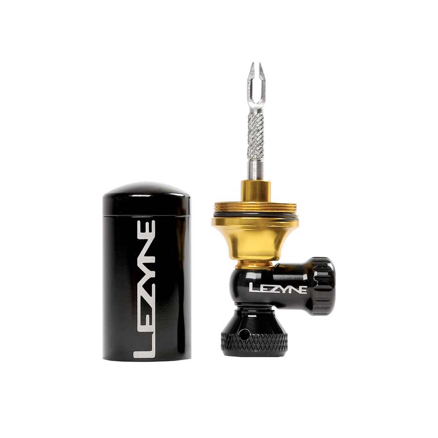 CO2 Inflators/Cartridges Lezyne Lezyne CO2 Blaster Inflater and Tubeless Repair Kit without Cartridges Tan