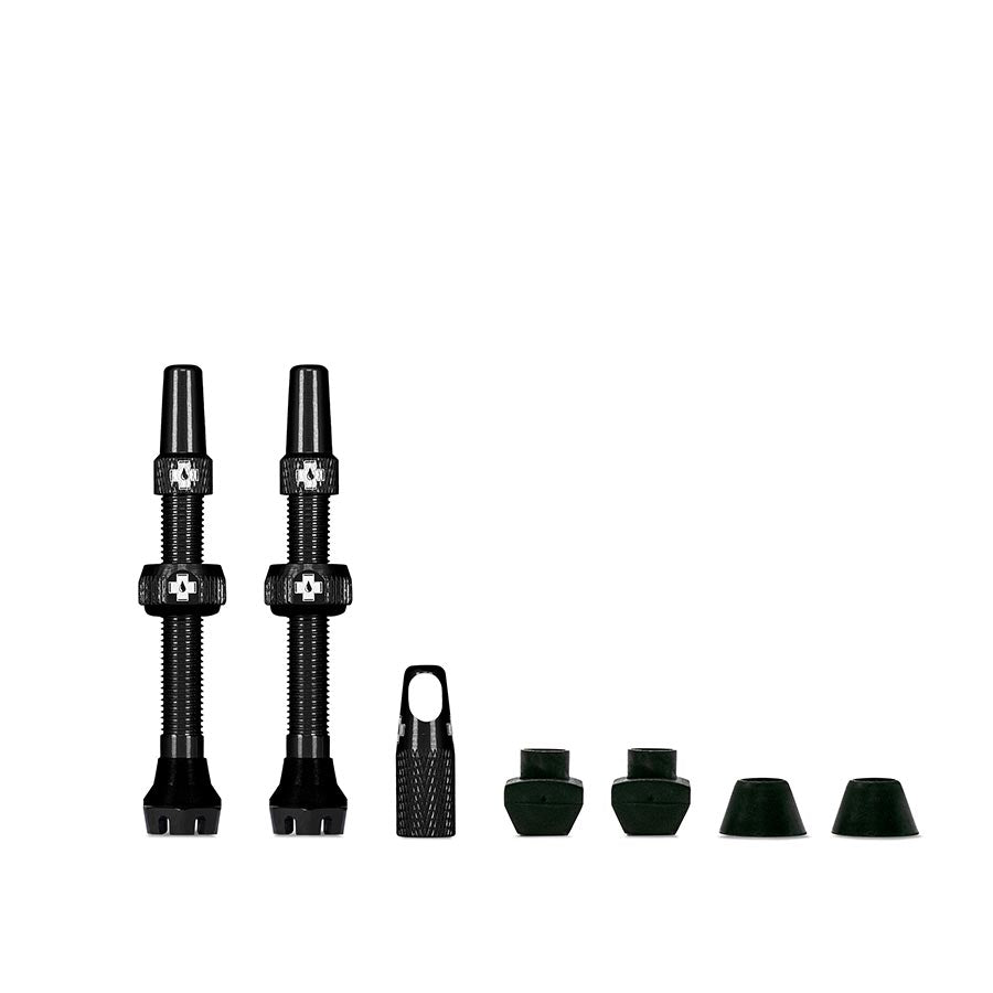 Tubeless Valves Muc-Off Muc-Off V2 Tubeless Valve Kit - Black 44mm Pair Black