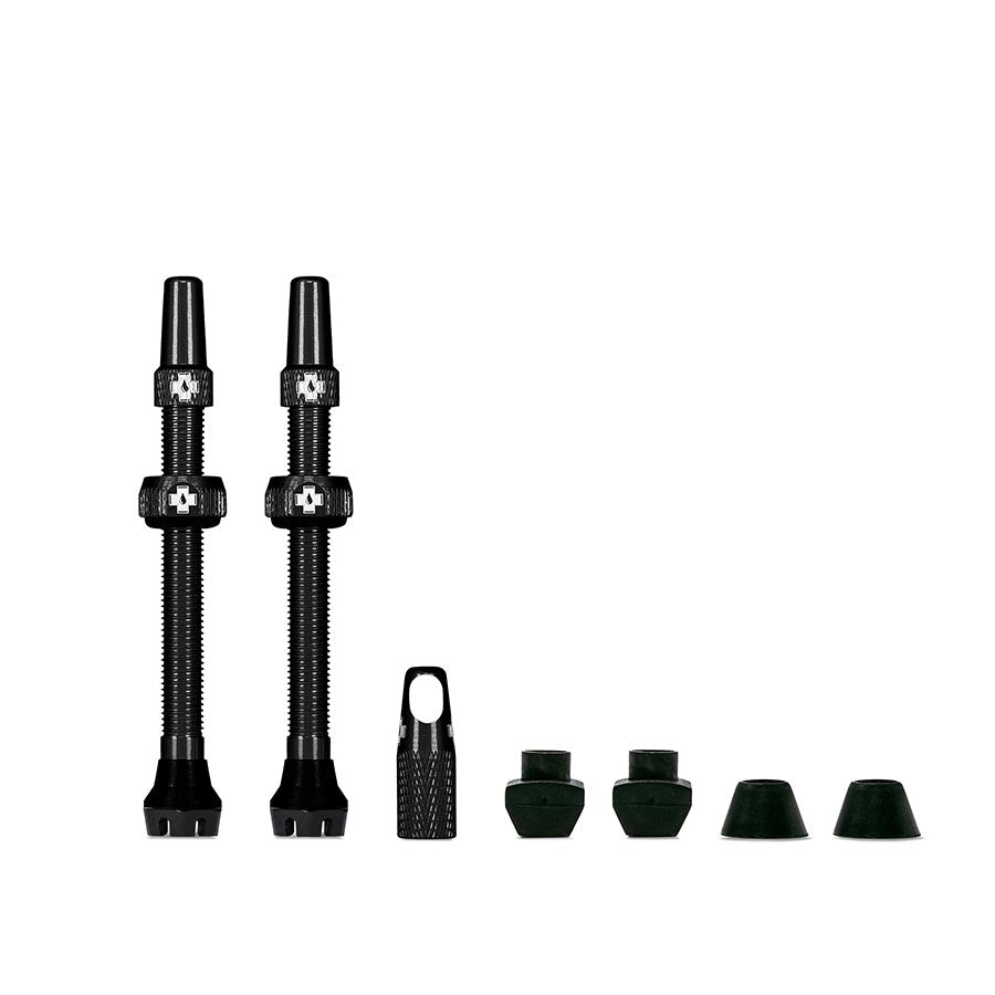 Tubeless Valves Muc-Off Muc-Off V2 Tubeless Valve Kit - Black 60mm Pair Black