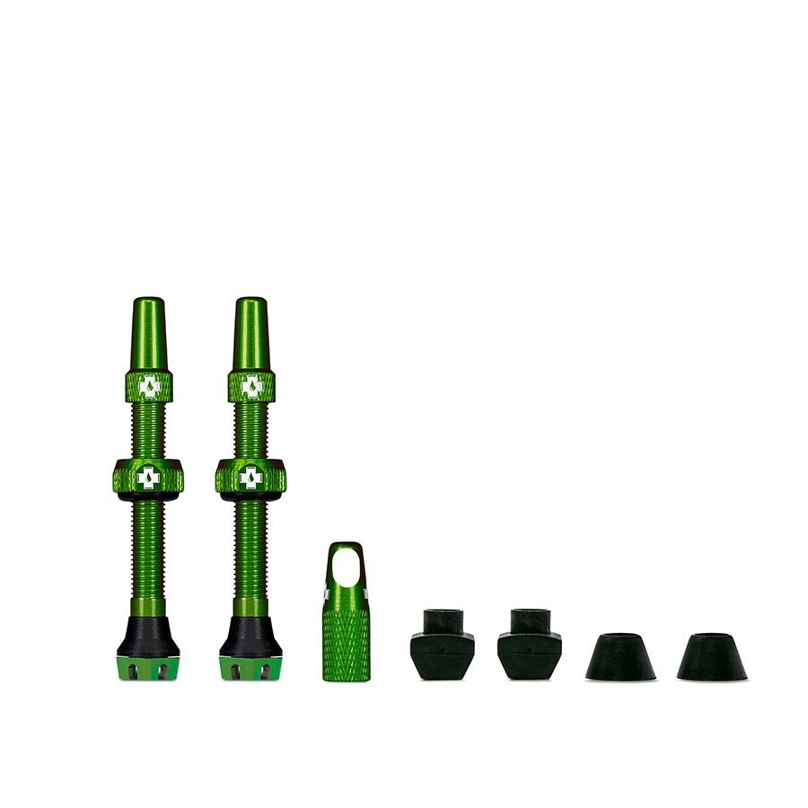 Tubeless Valves Muc-Off Muc-Off V2 Tubeless Valve Kit - Green 44mm Pair Light Gray