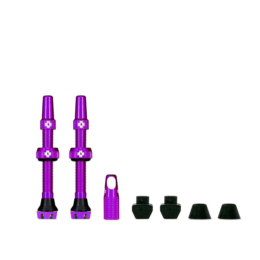 Tubeless Valves Muc-Off Muc-Off V2 Tubeless Valve Kit - Purple 44mm Pair Dark Orchid
