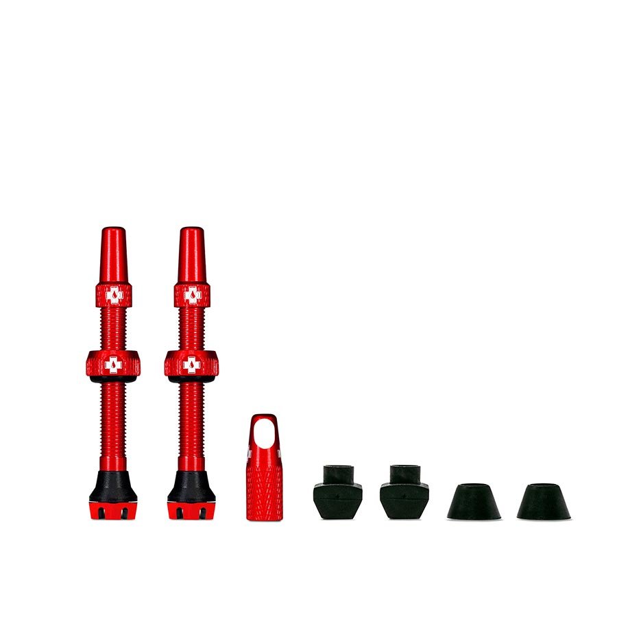 Tubeless Valves Muc-Off Muc-Off V2 Tubeless Valve Kit - Red 44mm Pair Firebrick