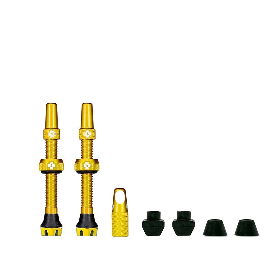 Tubeless Valves Muc-Off Muc-Off V2 Tubeless Valve Kit - Gold 44mm Pair Goldenrod