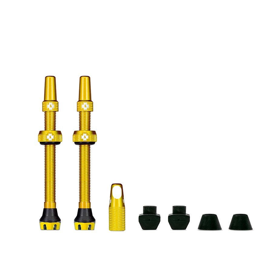 Tubeless Valves Muc-Off Muc-Off V2 Tubeless Valve Kit - Gold 60mm Pair Goldenrod