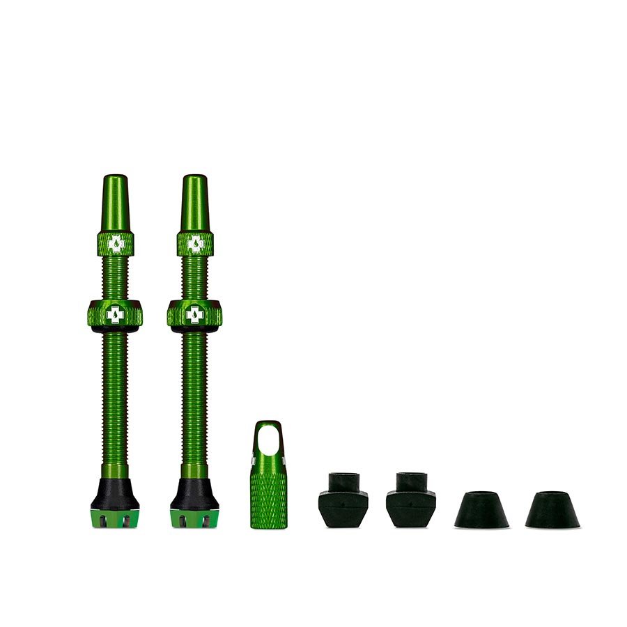 Tubeless Valves Muc-Off Muc-Off V2 Tubeless Valve Kit - Green 60mm Pair Light Gray
