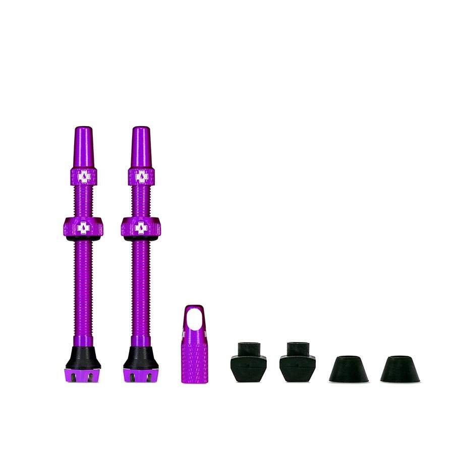 Tubeless Valves Muc-Off Muc-Off V2 Tubeless Valve Kit - Purple 60mm Pair Dark Orchid