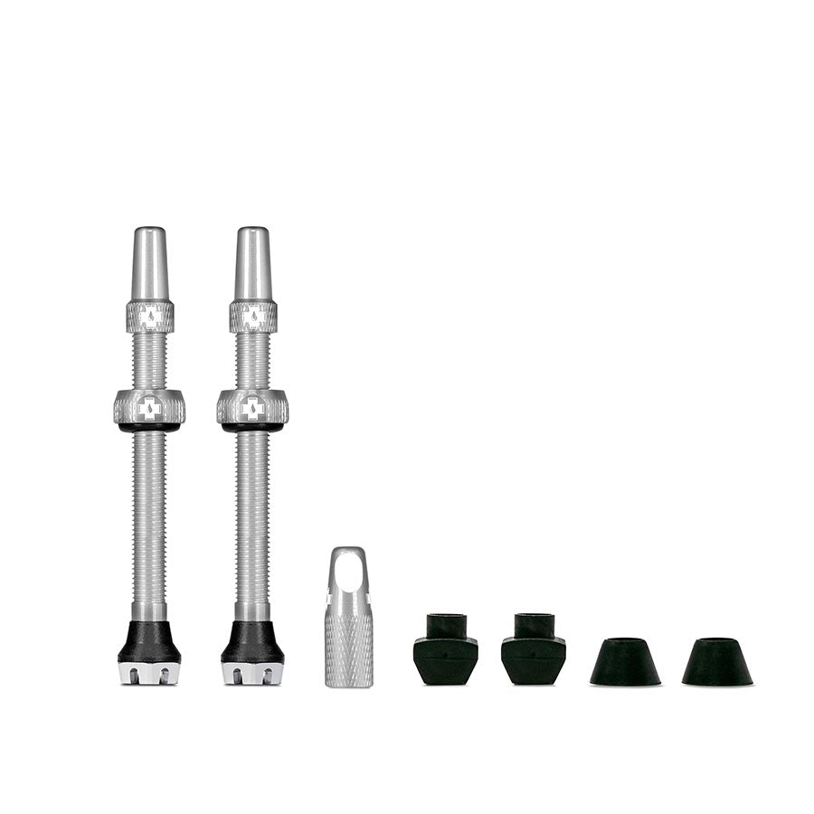 Tubeless Valves Muc-Off Muc-Off V2 Tubeless Valve Kit - Silver 60mm Pair Gray