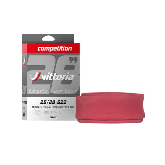 Tube Vittoria Vittoria Competition Latex Tube - 700 x 25-28 48mm Presta Valve Maroon