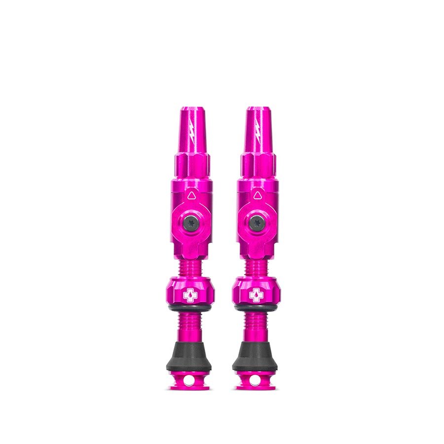 Tubeless Valves Muc-Off Muc-Off Big Bore Lite Tubeless Valve 65mm Pair - Pink Violet Red