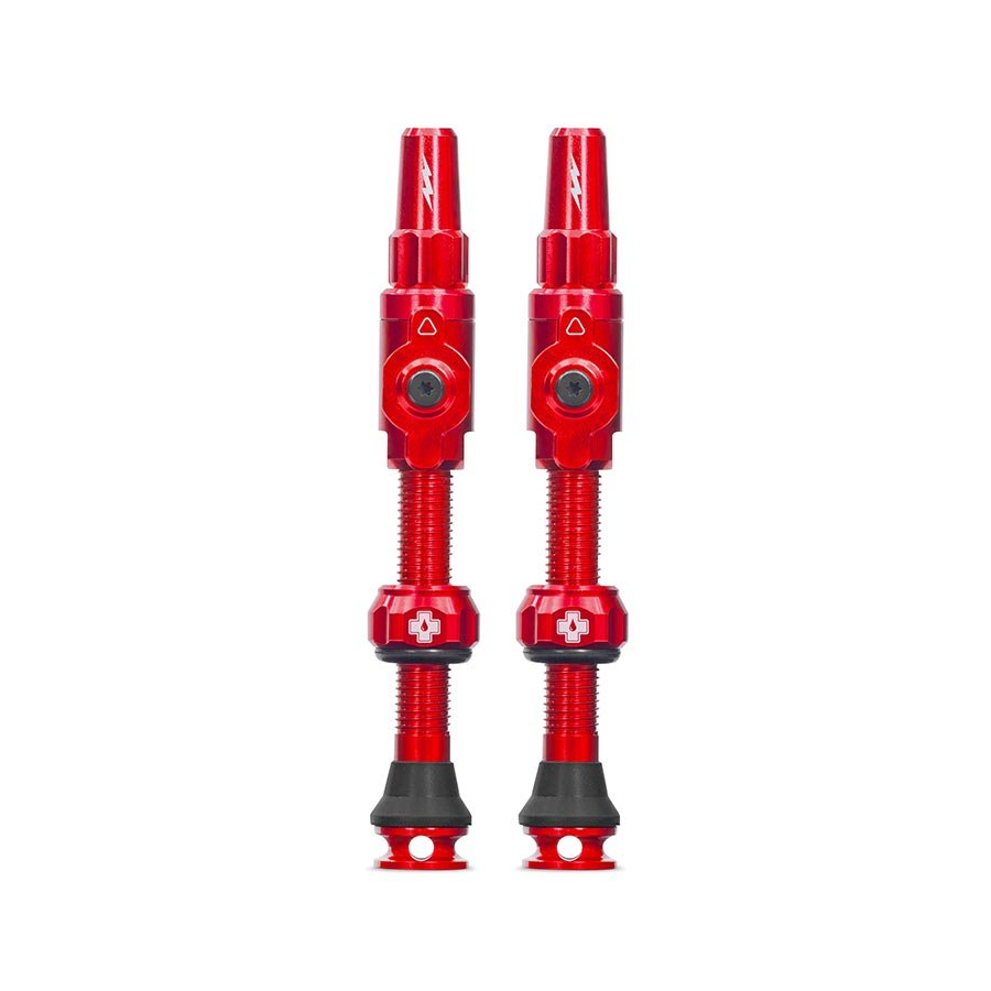Tubeless Valves Muc-Off Muc-Off Big Bore Lite Tubeless Valve 75mm Pair - Red Firebrick