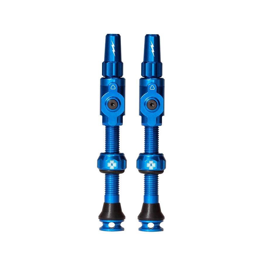 Tubeless Valves Muc-Off Muc-Off Big Bore Lite Tubeless Valve 75mm Pair - Blue Midnight Blue