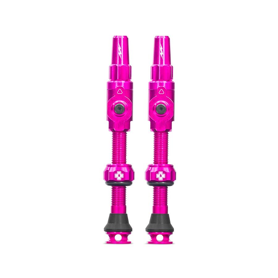 Tubeless Valves Muc-Off Muc-Off Big Bore Lite Tubeless Valve 75mm Pair - Pink Violet Red