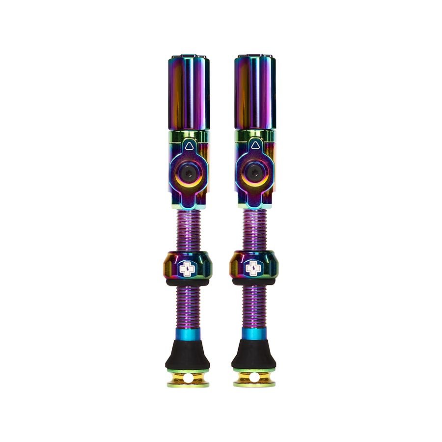 Tubeless Valves Muc-Off Muc-Off Big Bore Hybrid Tubeless Valve 75mm Pair - Iridescen Dark Slate Gray