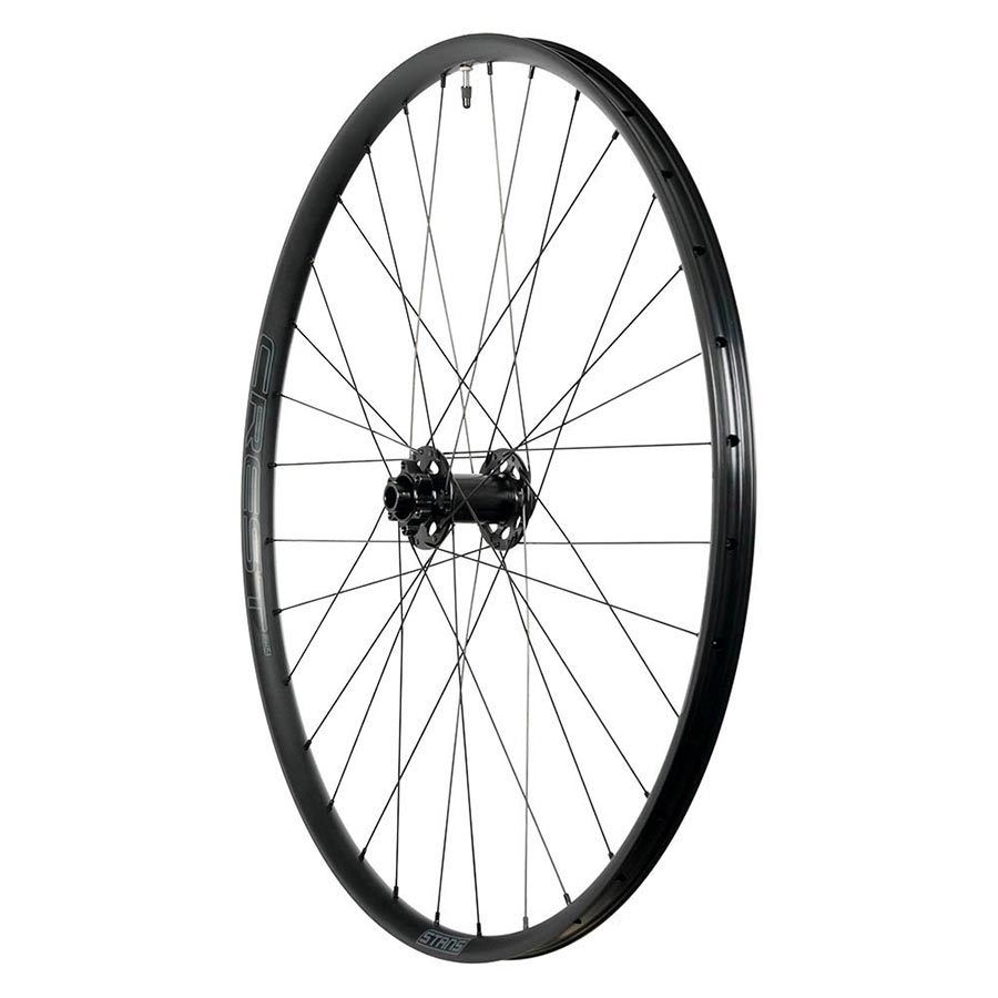 Front Wheel Stans No Tubes Stans Crest MK4 Front Wheel - 27.5 15 x 110mm 6-Bolt Black Lavender