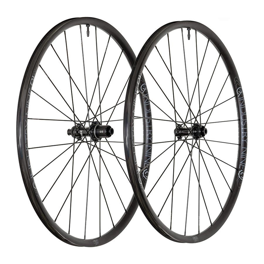 Wheels Industry Nine Industry Nine Solix G GRCX Wheel Front and Rear 700C / 622 Holes: F: 24 R: 24 F: 12mm R: 12mm F: 100 R: 142 Disc Center Lock Shimano Road 11 Set Dark Slate Gray