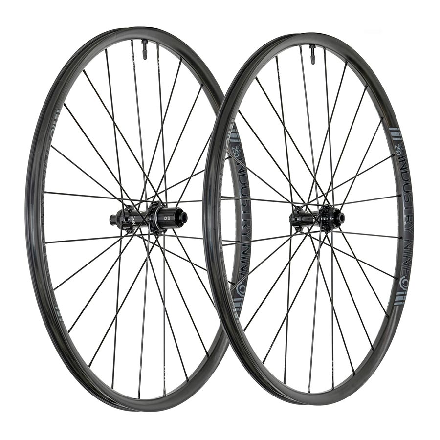 Wheels Industry Nine Industry Nine Solix G UL250c Wheel Front and Rear 700C / 622 Holes: F: 24 R: 24 F: 12mm R: 12mm F: 100 R: 142 Disc Center Lock Shimano Road 11 Set Dark Slate Gray