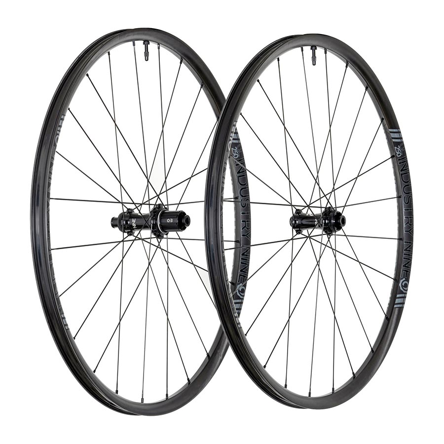 Wheels Industry Nine Industry Nine Solix SL UL250c CX Wheel Front and Rear 700C / 622 Holes: F: 24 R: 24 F: 12mm R: 12mm F: 100 R: 142 Disc Center Lock Shimano Road 11 Set Dark Slate Gray