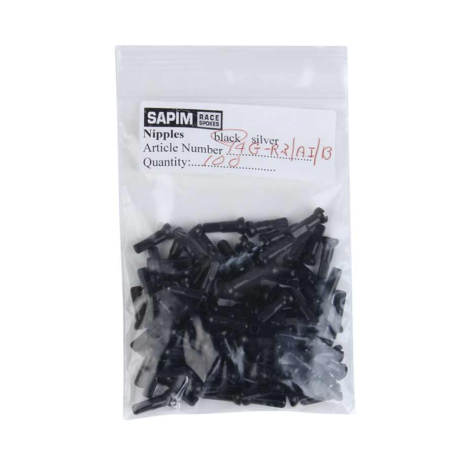 Spoke Nipples Sapim Sapim Polyax Aluminum Self Lock Nipples Black 2mm (14G) 14mm Bag of 100 Dark Slate Gray
