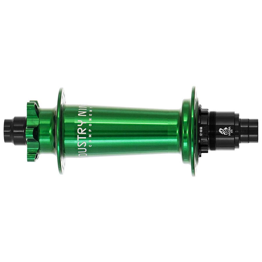 Disc Hubs Industry Nine Industry Nine Hydra Classic Boost 6B Disc Hub Rear 32H 12mm TA 148mm Shimano Micro Spline Green Dark Slate Gray