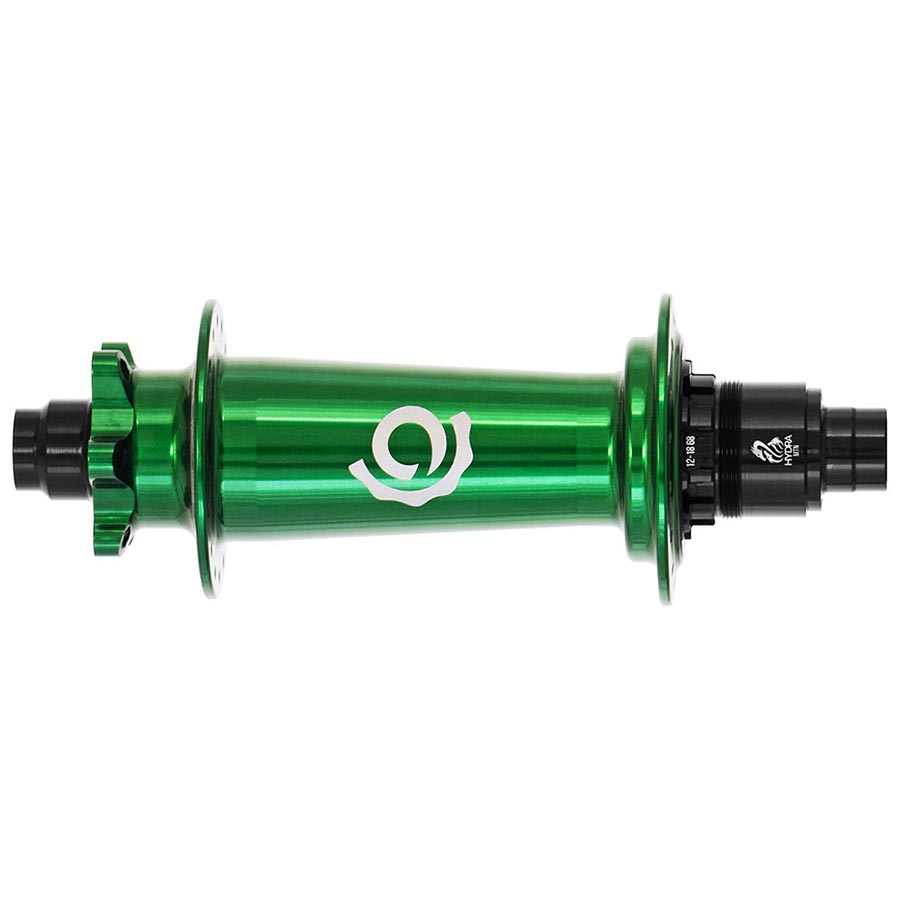 Disc Hubs Industry Nine Industry Nine Hydra Classic Boost 6B Disc Hub Rear 28H 12mm TA 148mm Shimano Micro Spline Green Dark Slate Gray