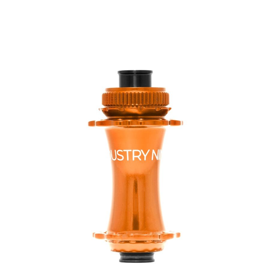 Disc Hubs Industry Nine Industry Nine Solix M Classic Front Disc Hub Front 28H 15mm TA 110mm Boost Orange Chocolate