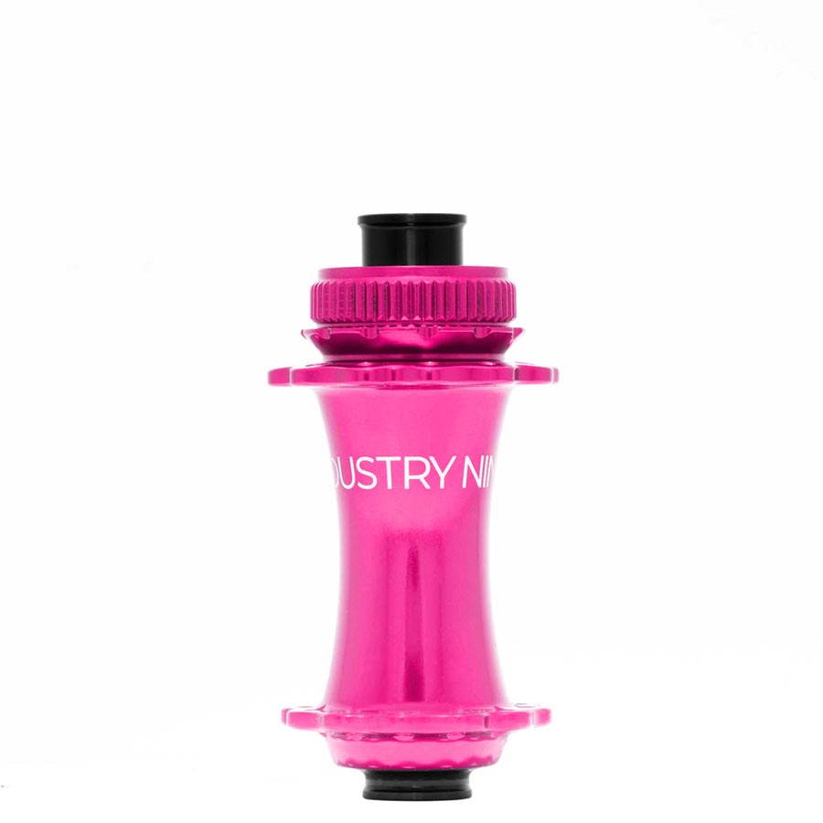 Disc Hubs Industry Nine Industry Nine Solix M Classic Front Disc Hub Front 28H 15mm TA 110mm Boost Pink Pale Violet Red