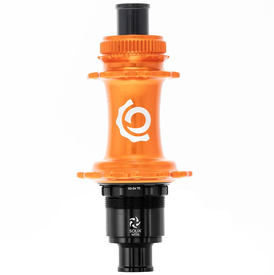 Disc Hubs Industry Nine Industry Nine Solix M Classic Rear MS Disc Hub Rear 24H 12mm TA 148mm Shimano Micro Spline Orange Coral