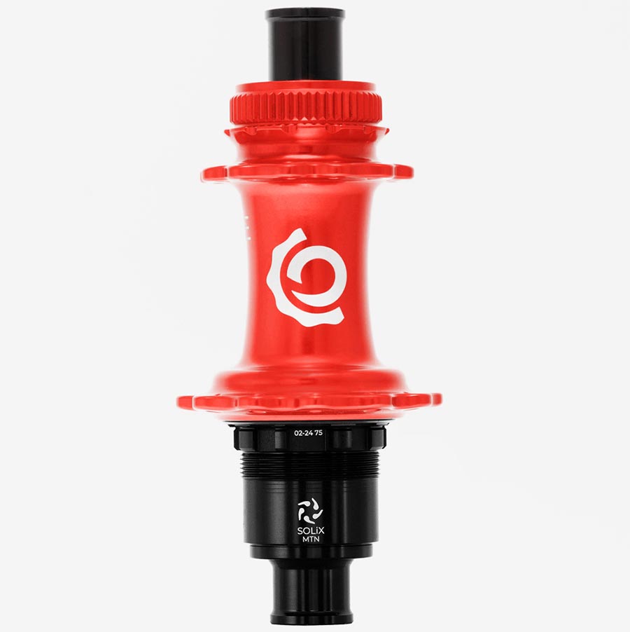 Disc Hubs Industry Nine Industry Nine Solix M Classic Rear MS Disc Hub Rear 24H 12mm TA 148mm Shimano Micro Spline Red White Smoke