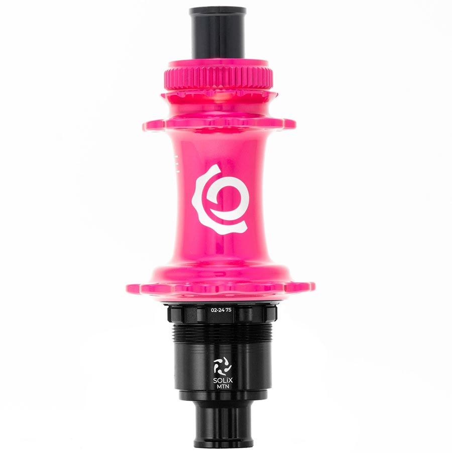 Disc Hubs Industry Nine Industry Nine Solix M Classic Rear MS Disc Hub Rear 24H 12mm TA 148mm Shimano Micro Spline Pink Pale Violet Red