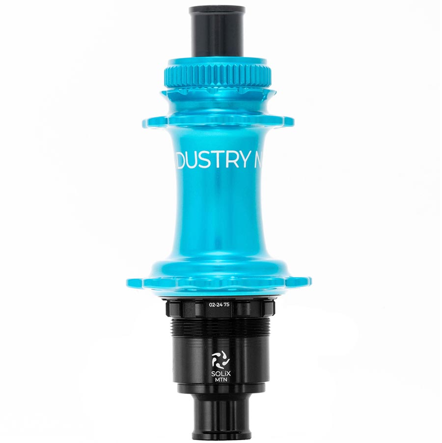 Disc Hubs Industry Nine Industry Nine Solix M Classic Rear MS Disc Hub Rear 28H 12mm TA 148mm Shimano Micro Spline Turquoise Dark Turquoise