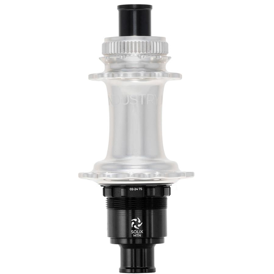 Disc Hubs Industry Nine Industry Nine Solix M Classic Rear MS Disc Hub Rear 28H 12mm TA 148mm Shimano Micro Spline Silver Dark Slate Gray