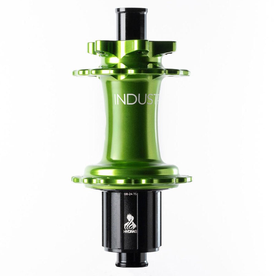 Disc Hubs Industry Nine Industry Nine Hydra 2 Boost MicroSpline Disc Hub Rear 32H 12mm TA 148mm Shimano Micro Spline Lime Black