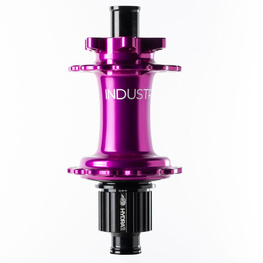 Disc Hubs Industry Nine Industry Nine Hydra 2 Boost MicroSpline Disc Hub Rear 32H 12mm TA 148mm Shimano Micro Spline Purple White Smoke