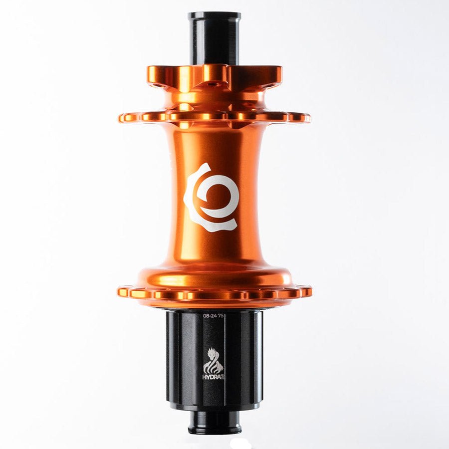 Disc Hubs Industry Nine Industry Nine Hydra 2 Boost MicroSpline Disc Hub Rear 28H 12mm TA 148mm Shimano Micro Spline Orange White Smoke