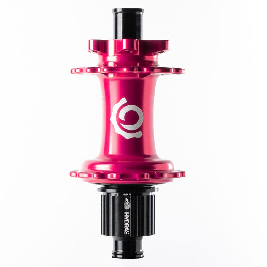 Disc Hubs Industry Nine Industry Nine Hydra 2 Boost MicroSpline Disc Hub Rear 28H 12mm TA 148mm Shimano Micro Spline Pink Misty Rose