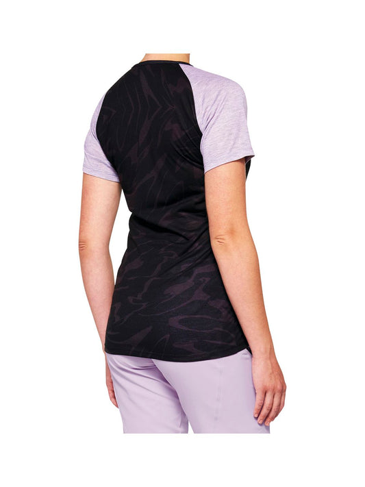 100% Airmatic Jersey - Black/Lavender Short Sleeve Womens Small