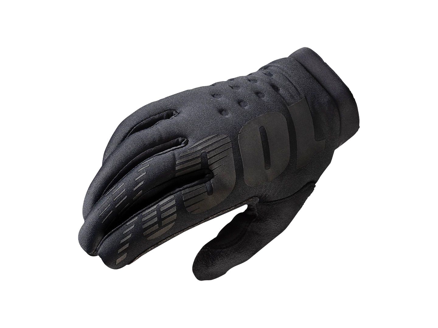 100% Brisker Gloves - Black Full Finger Mens Small