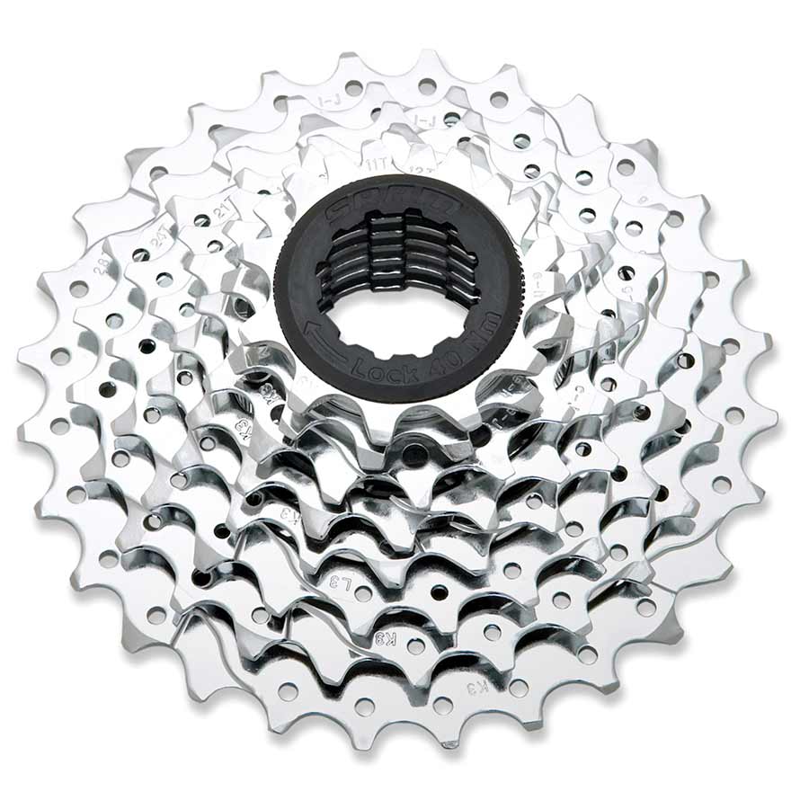 Cassettes and Cogs SRAM SRAM PG-850 Cassette - 8 Speed 11-32t Silver Dark Slate Gray