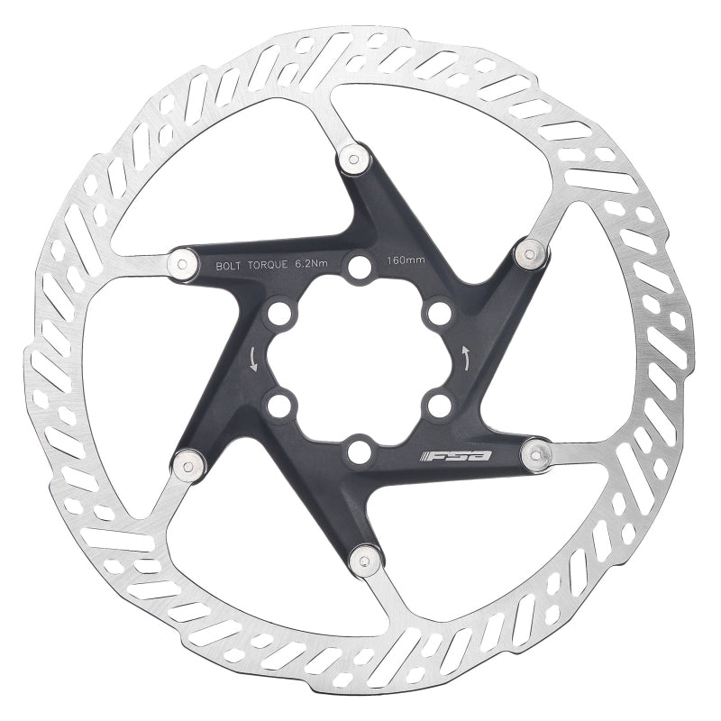 Brakes FSA Full speed ahead K-Force 2pc Disc Rotor 160mm Black Rotor Dark Slate Gray