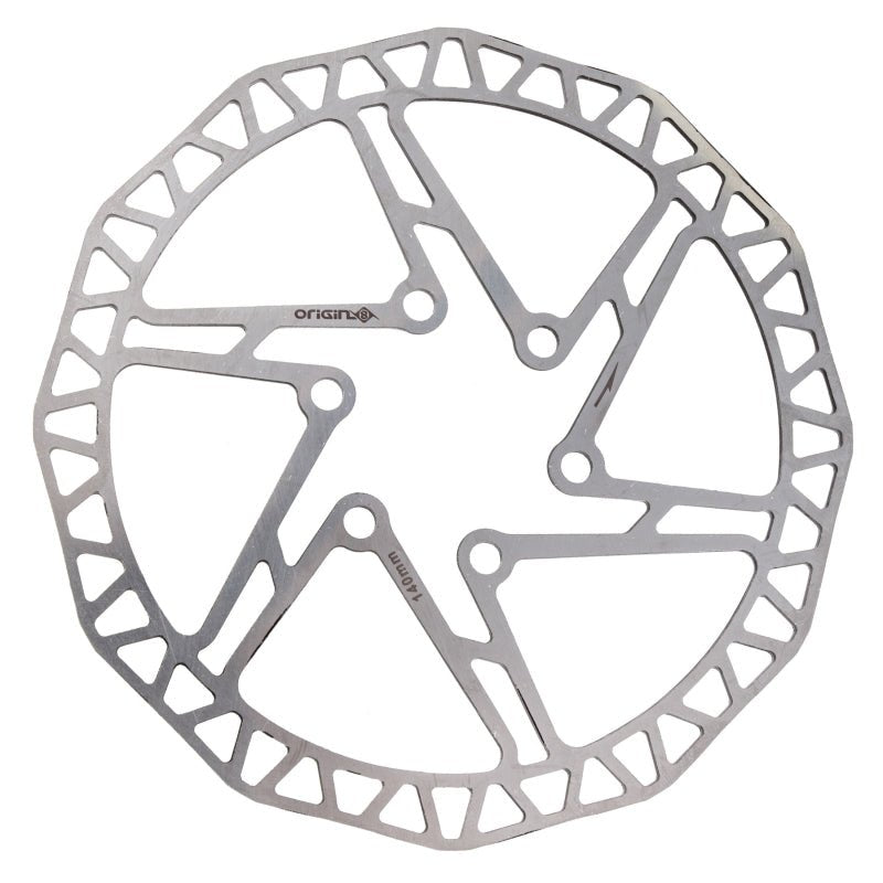 Brakes Origin8 Origin8 SpeedCheck One-Piece Rotor 140mm Silver Rotor Dark Gray