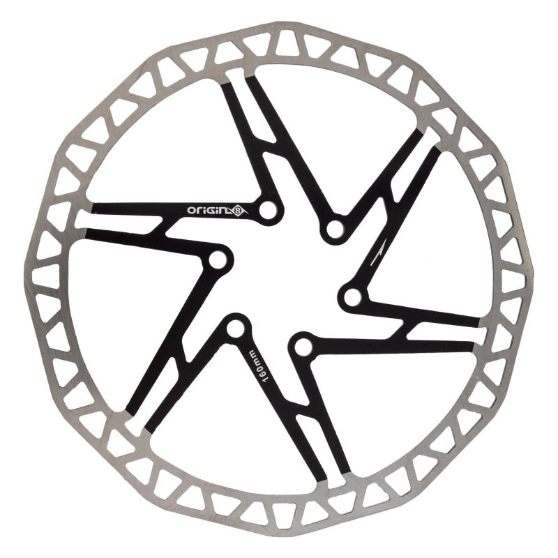 Brakes Origin8 Origin8 SpeedCheck One-Piece Rotor 160mm Black Rotor Light Slate Gray