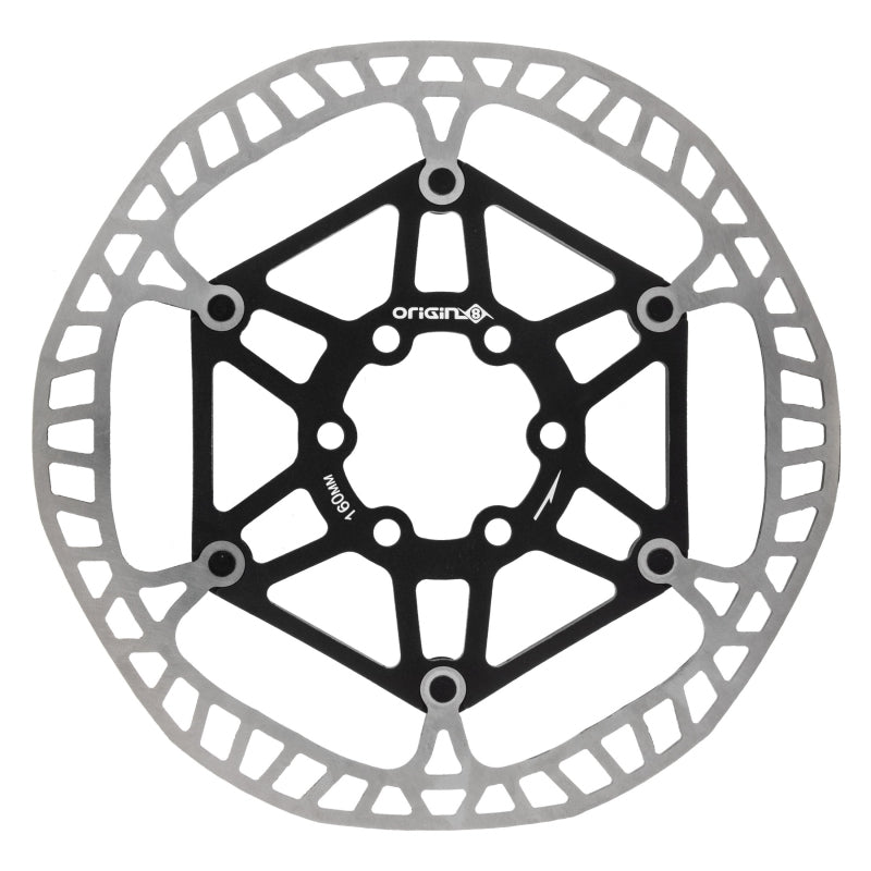 Brakes Origin8 Origin8 SpeedCheck Two-Piece Floating Rotor 160mm Black Rotor Dark Gray